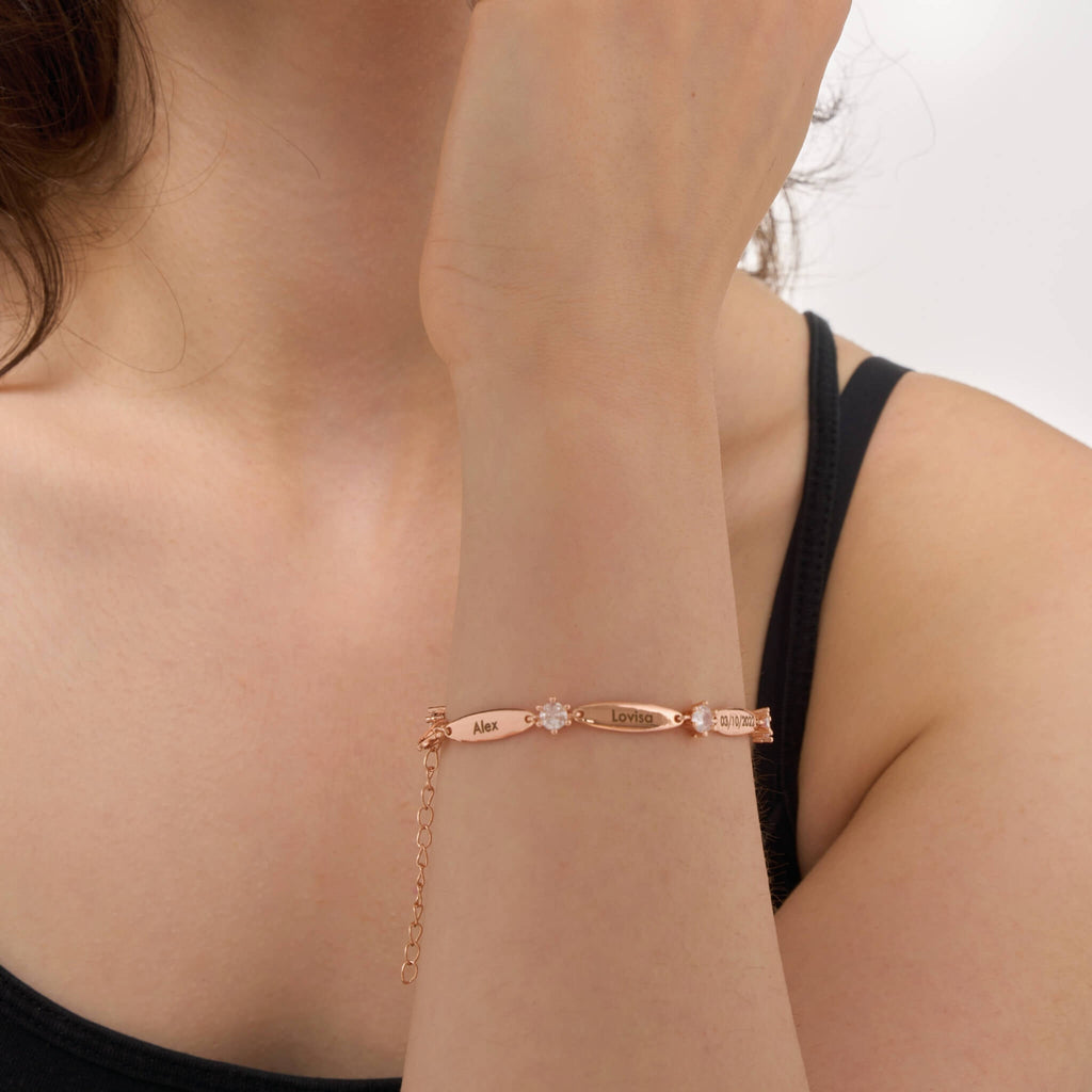 Personalized Bars Crystal Bracelet